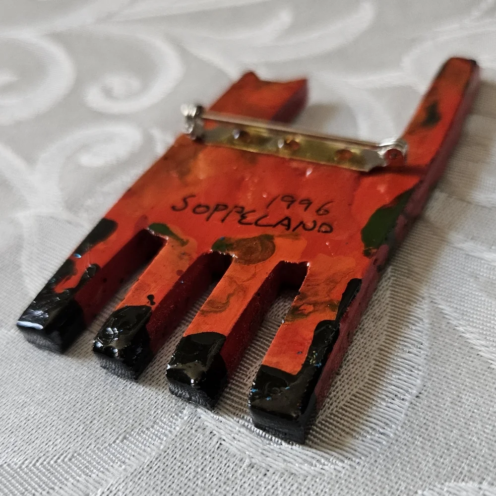 Vintage Mark Soppeland 1996 Scary Cat Artisan Brooch - Picture 10 of 13